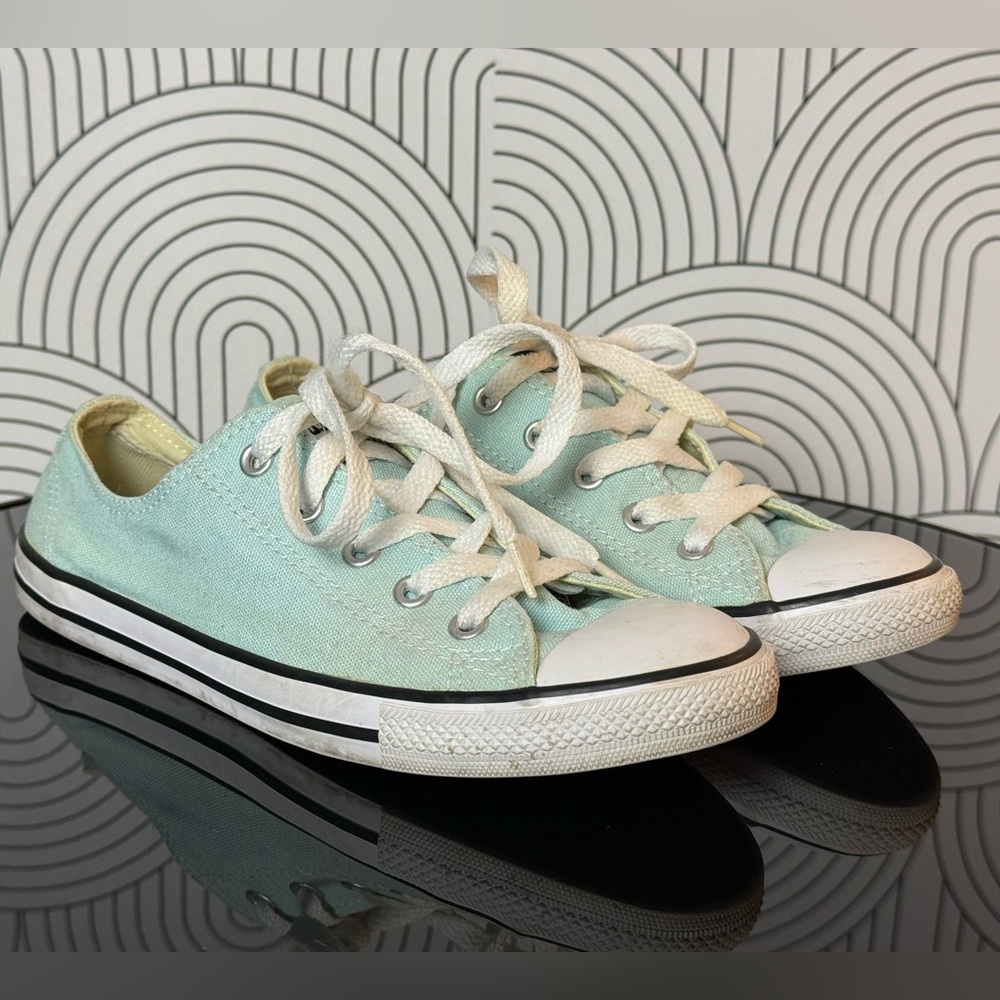 Converse Low Top Sneakers in Light Aqua and White